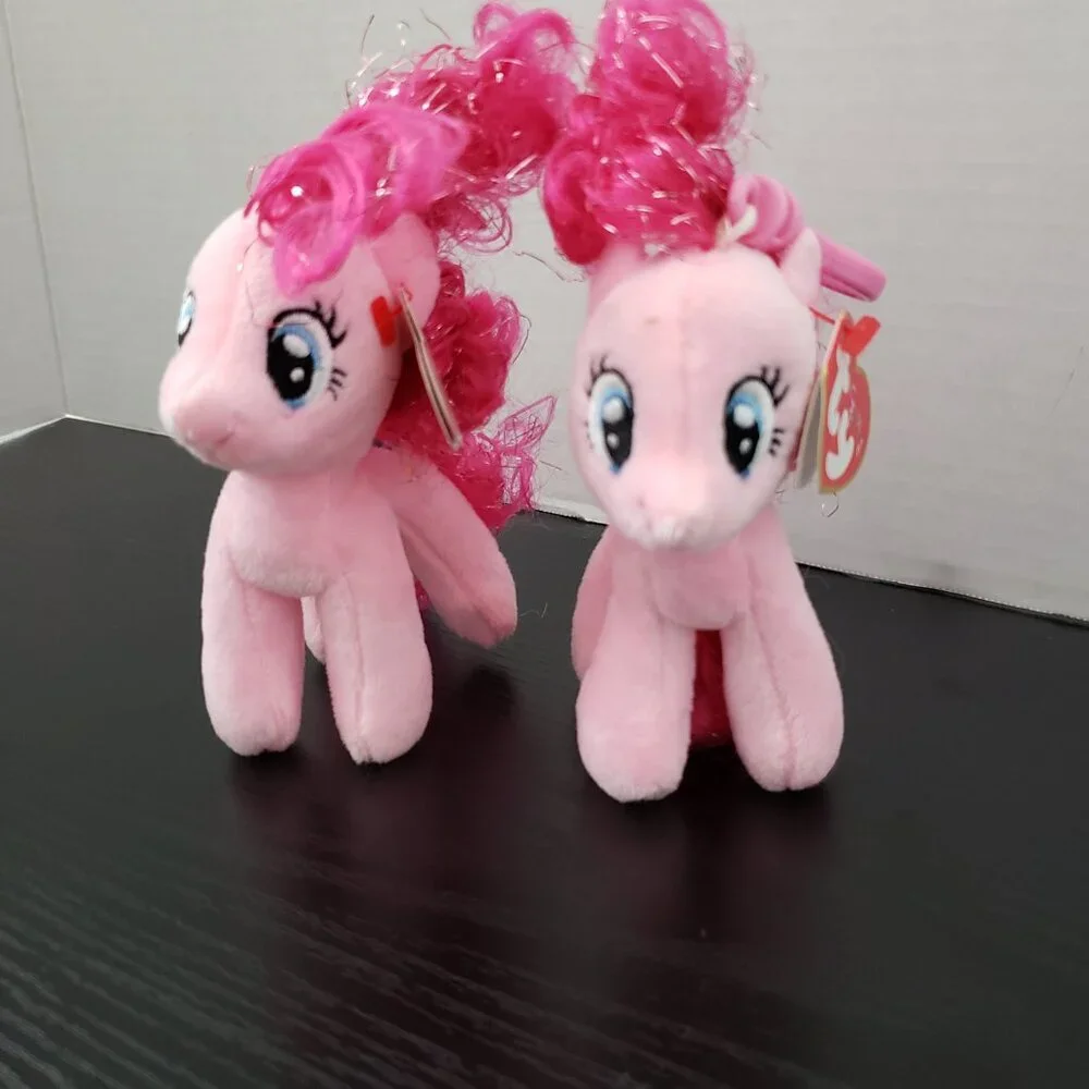 3 pc TY Sparkle BEANIE BABIES MY LITTLE PONY PINKIE PIE Backpack Clip - Picture 5 of 12